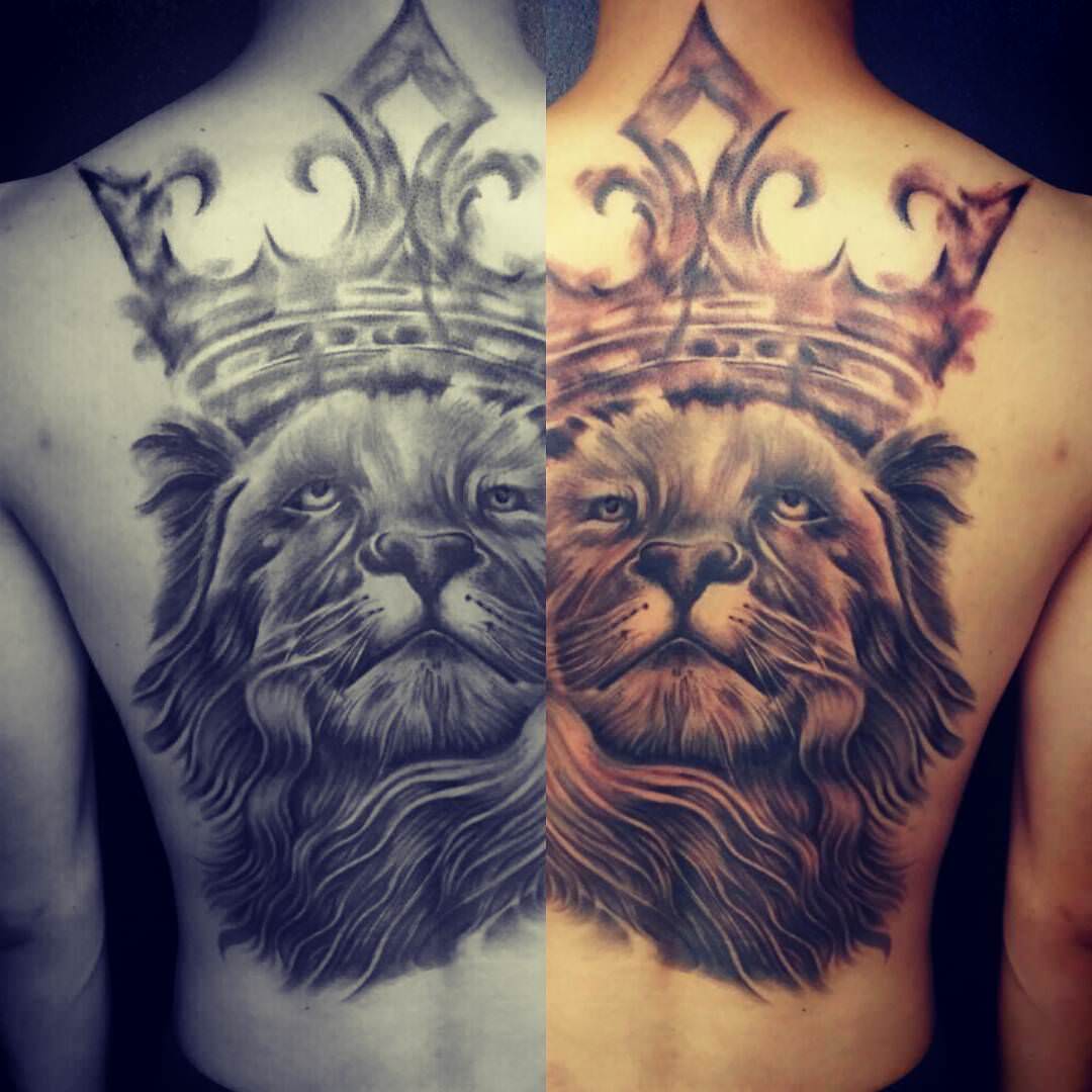 black lion tattoo design