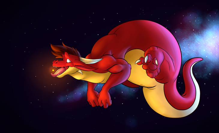 space dragon drawing