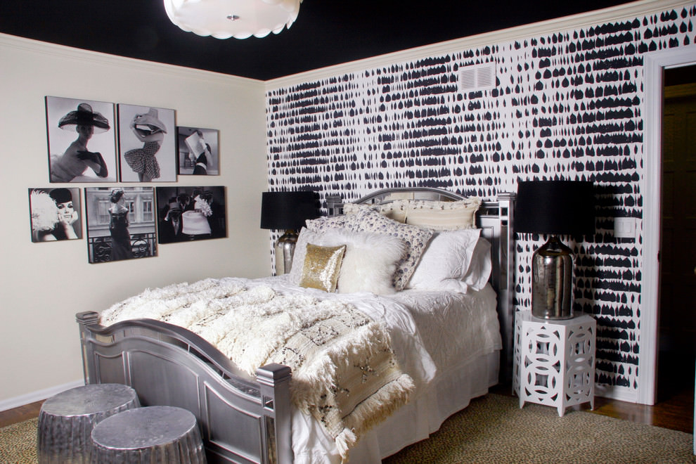 eclectic black bedroom kids design