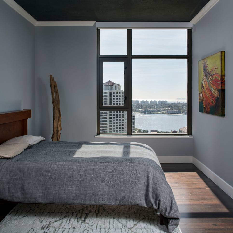 elegant light blue walls in bedroom design