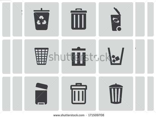 trash can icons set
