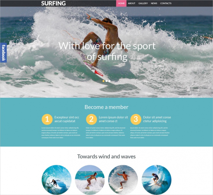 surfing responsive wordpress theme