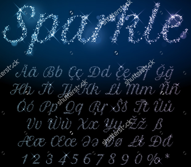 shining alphabet font