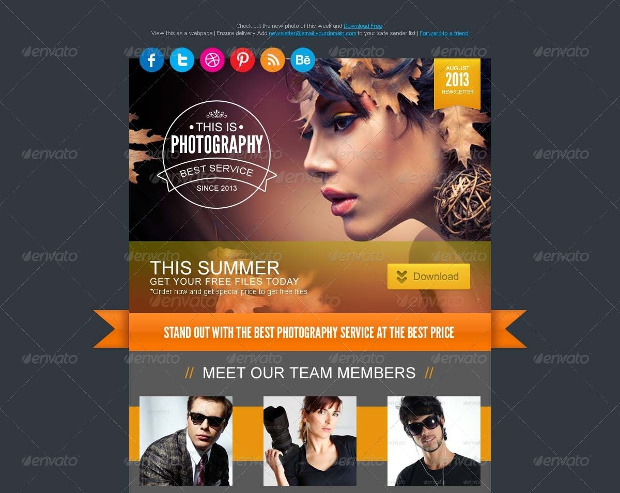 photography psd email template