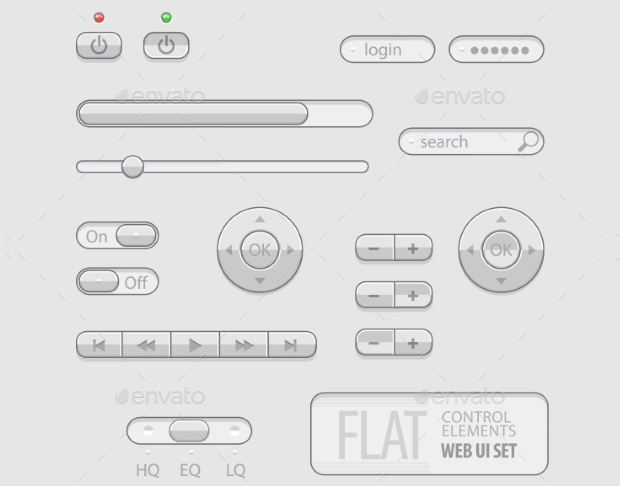 flat web ui gray buttons