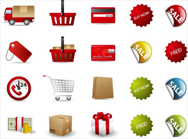 set of vector shopping icons