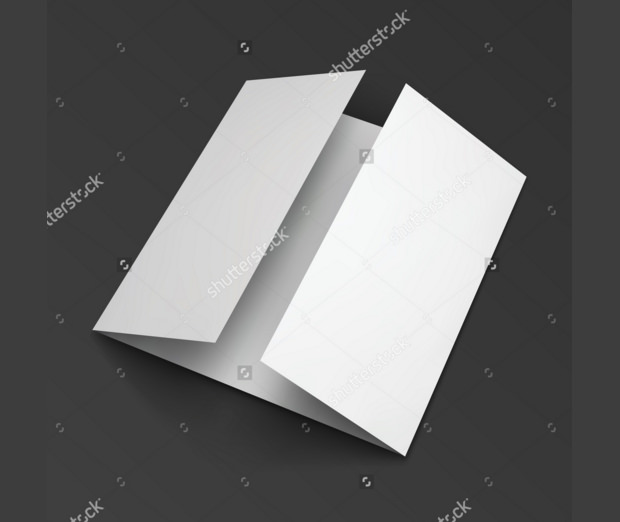blank trifold paper brochure mockup