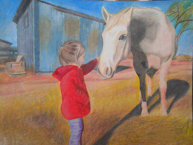 little girl with horse