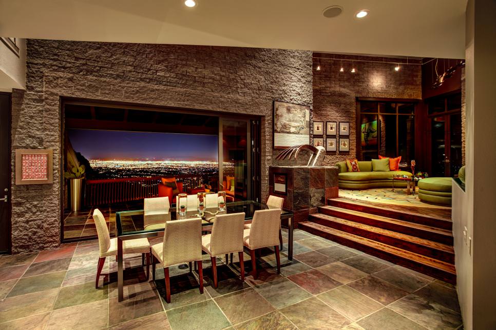 contemporary indoor outdoor dining room design