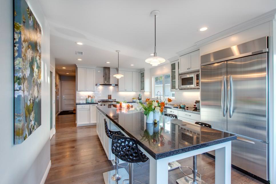 white kitchen with spacious remodel design