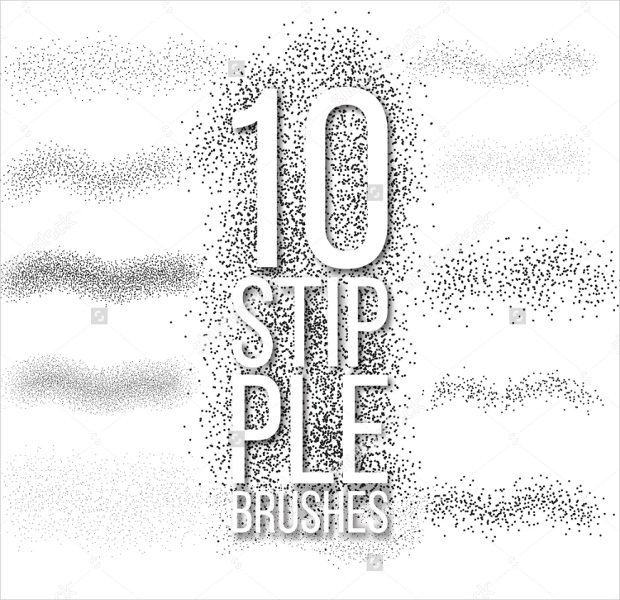 10 vector scatter stipple brushes set