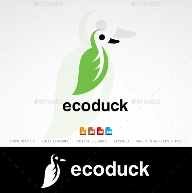 stylish eco duck logo