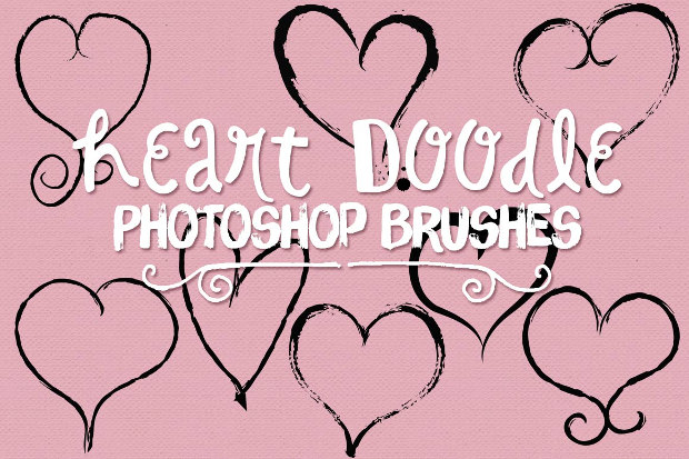 quirky heart photoshop brushes