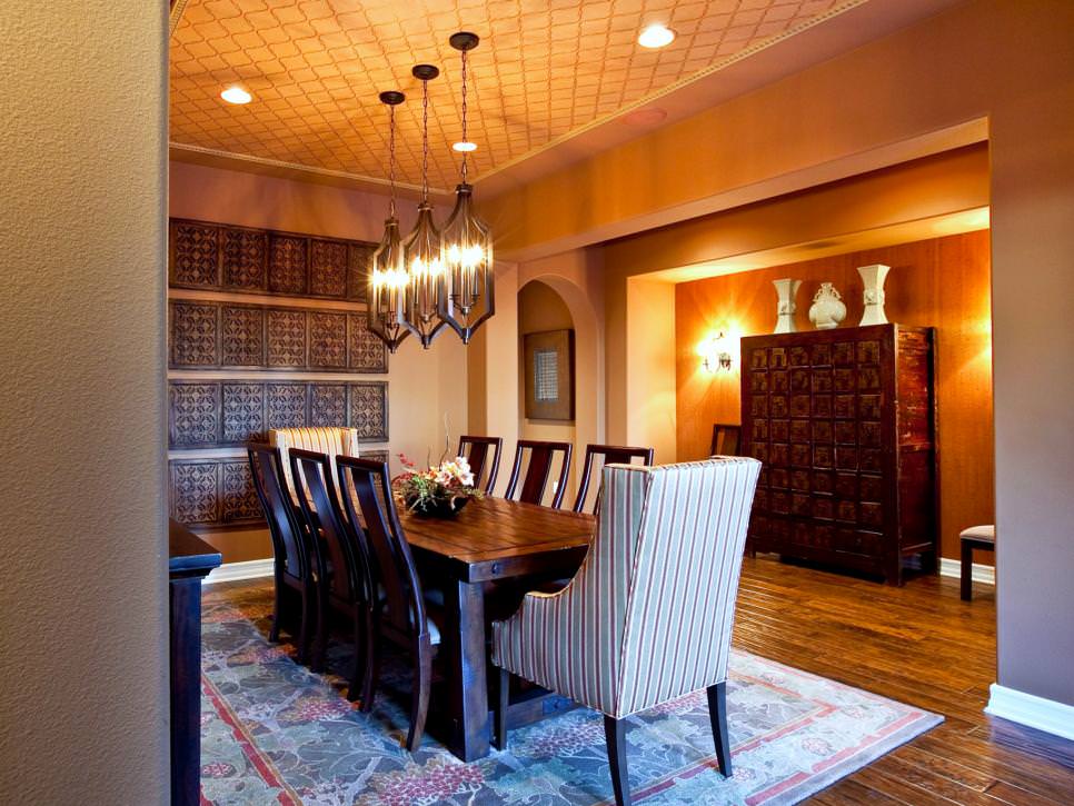 warm eclectic dining room ustic chandeliers