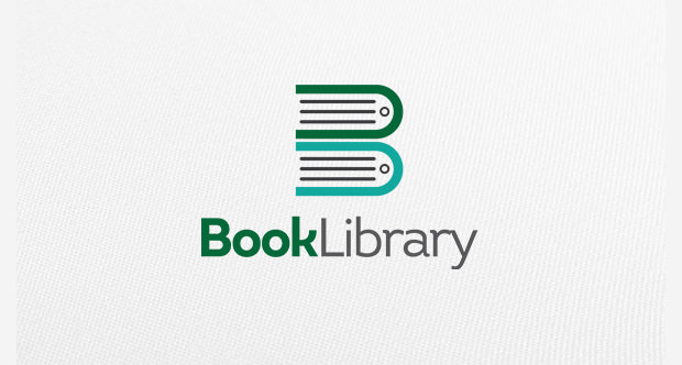 cool library book logo