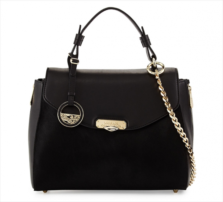 versace small top handle leather bag