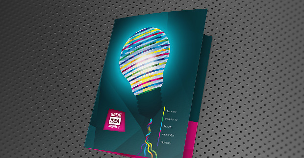 light bulb artwork folder template