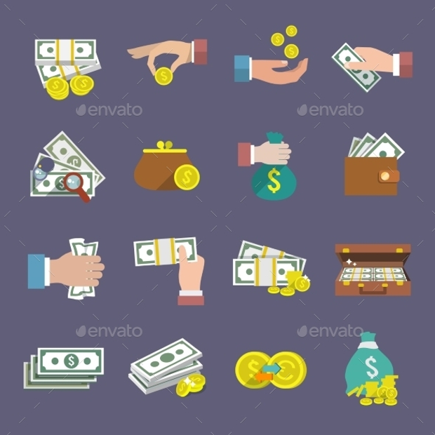 money flat icons