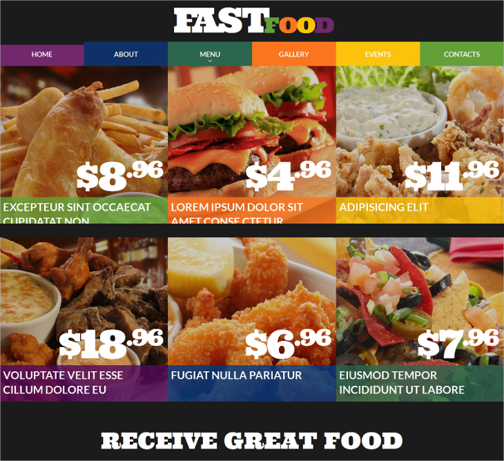 fast food restaurant website template