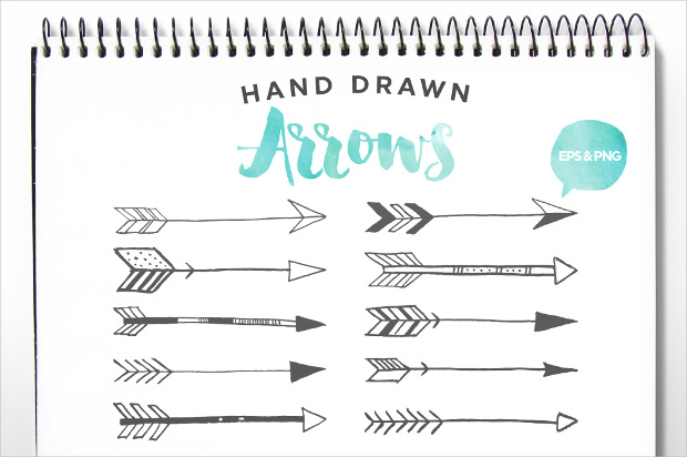 hand drawn arrows clip art vector