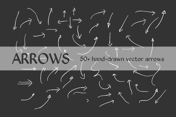 50 hand drawn vector arrows