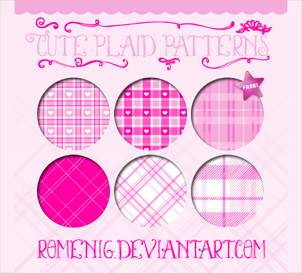 pink color cute plaid patterns