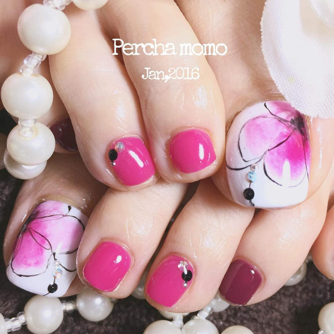 beautiful pink nail art