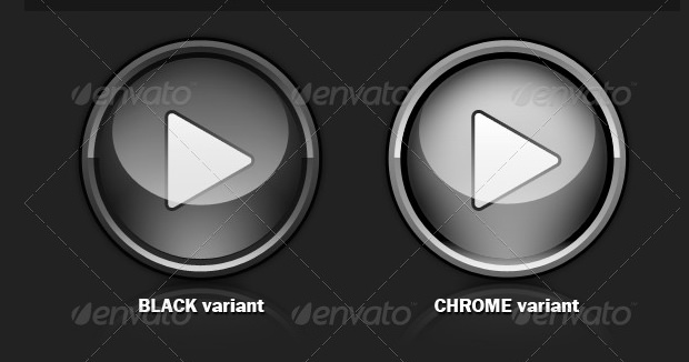 glossy video buttons