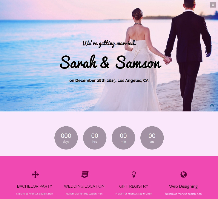 one page html5 css3 template