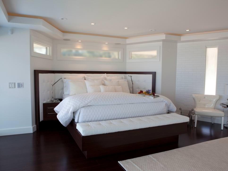 white brick wall modern bedroom design