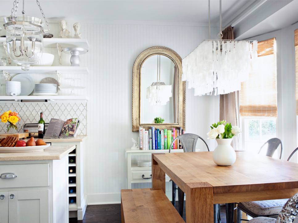 kitchen with white wood wall texture
