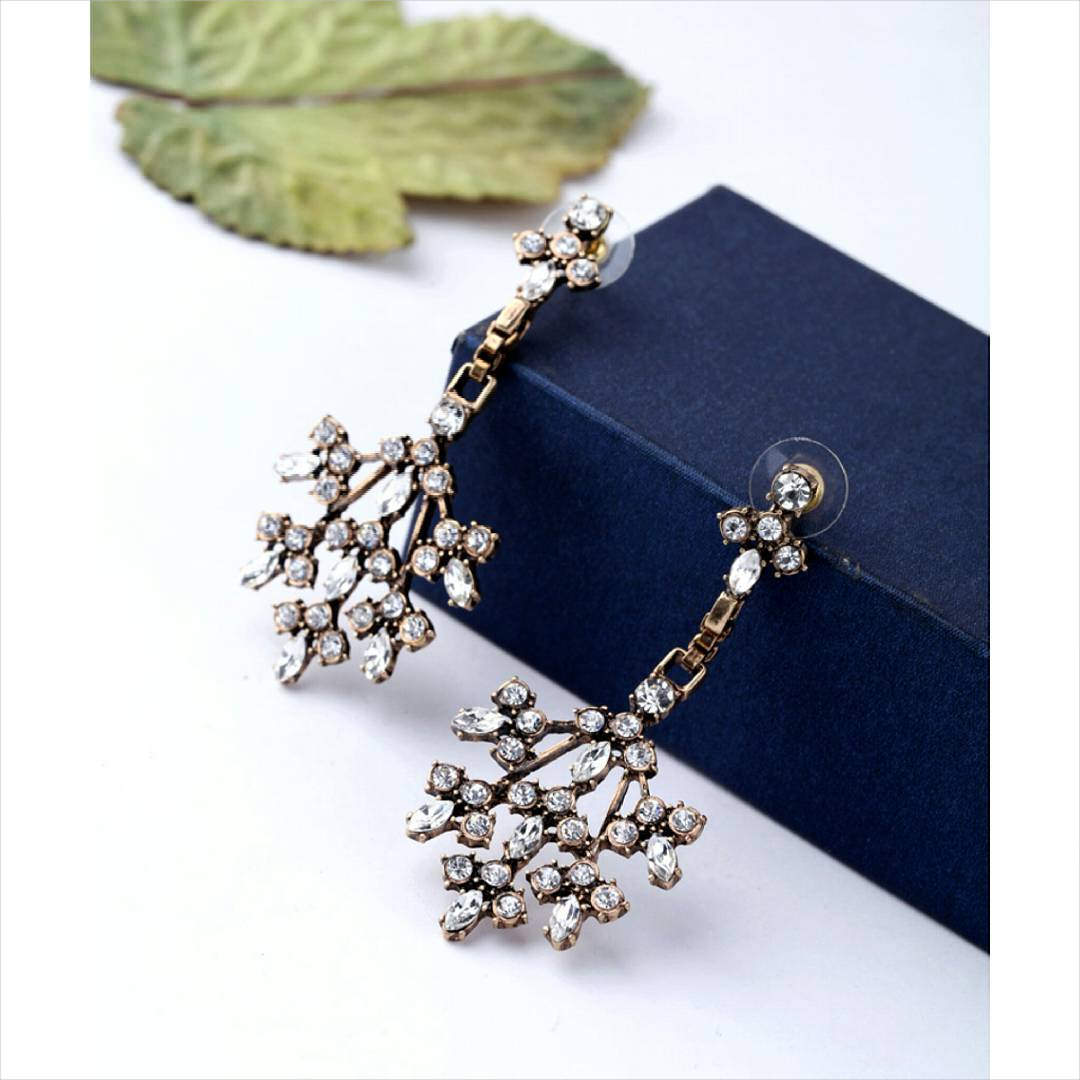 antique gemstone snowflake earrings