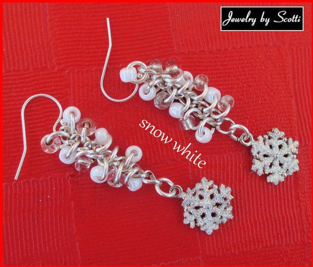 snowflake silver earrings
