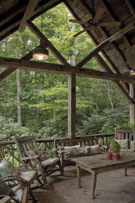 rustic porch and chairs design