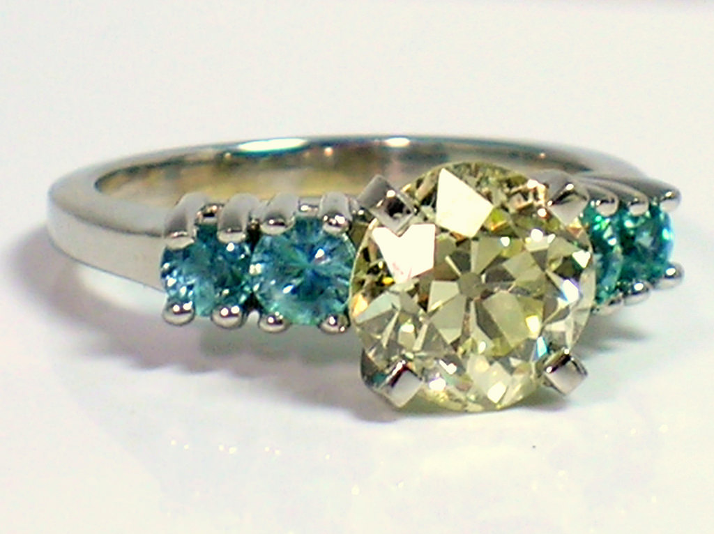 cool multicolor stone antique diamond ring