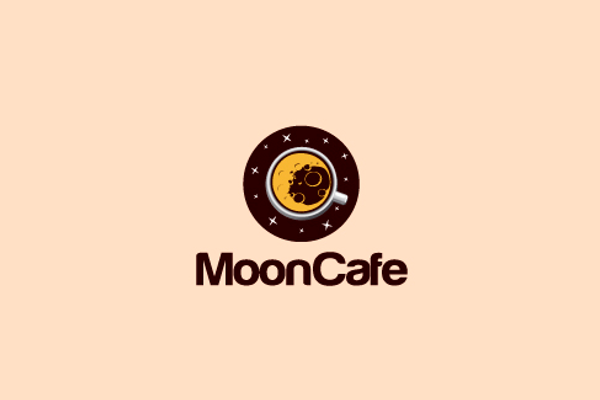 moon cafe logo design