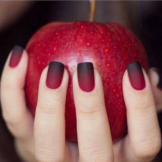 red and black matte nail art