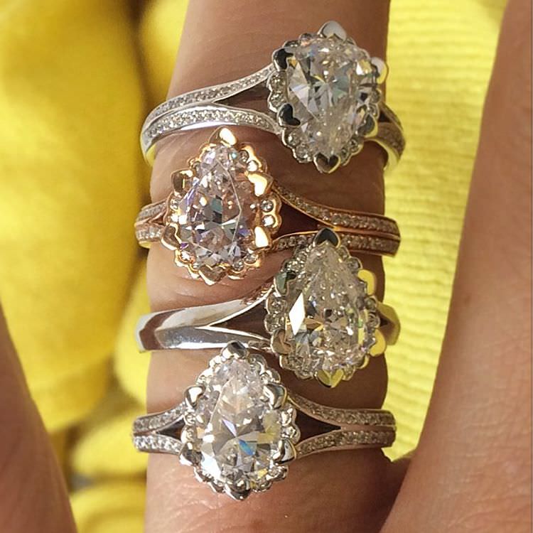 amazing collection of pear diamond rings