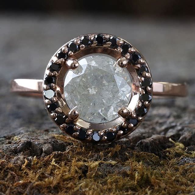 black stone ring for engagement
