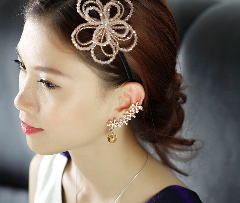 crystal drop cuff earrings