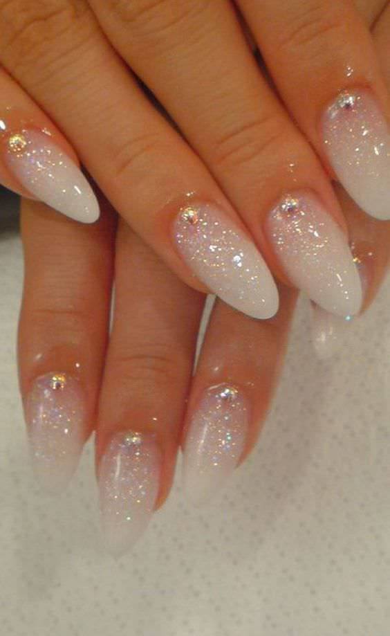 glitter wedding nail design