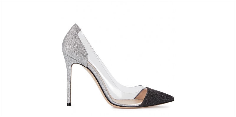 two toned glitter heels
