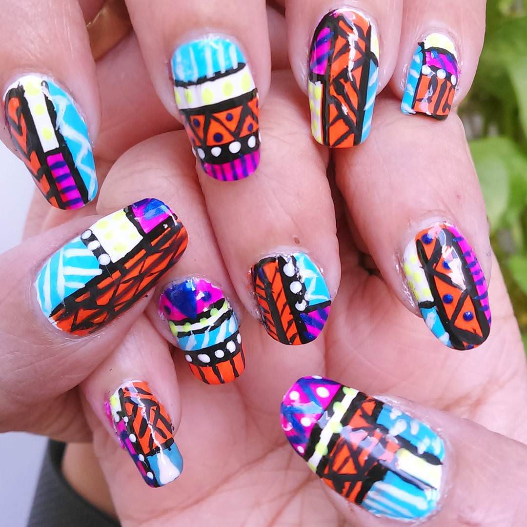 stunning tribal nail design