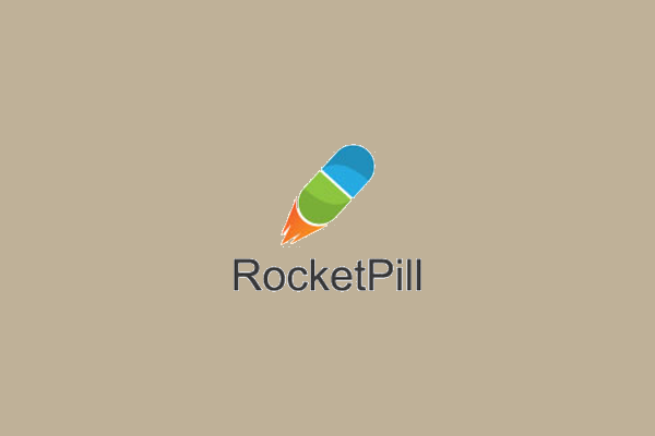 rocket pill logo design