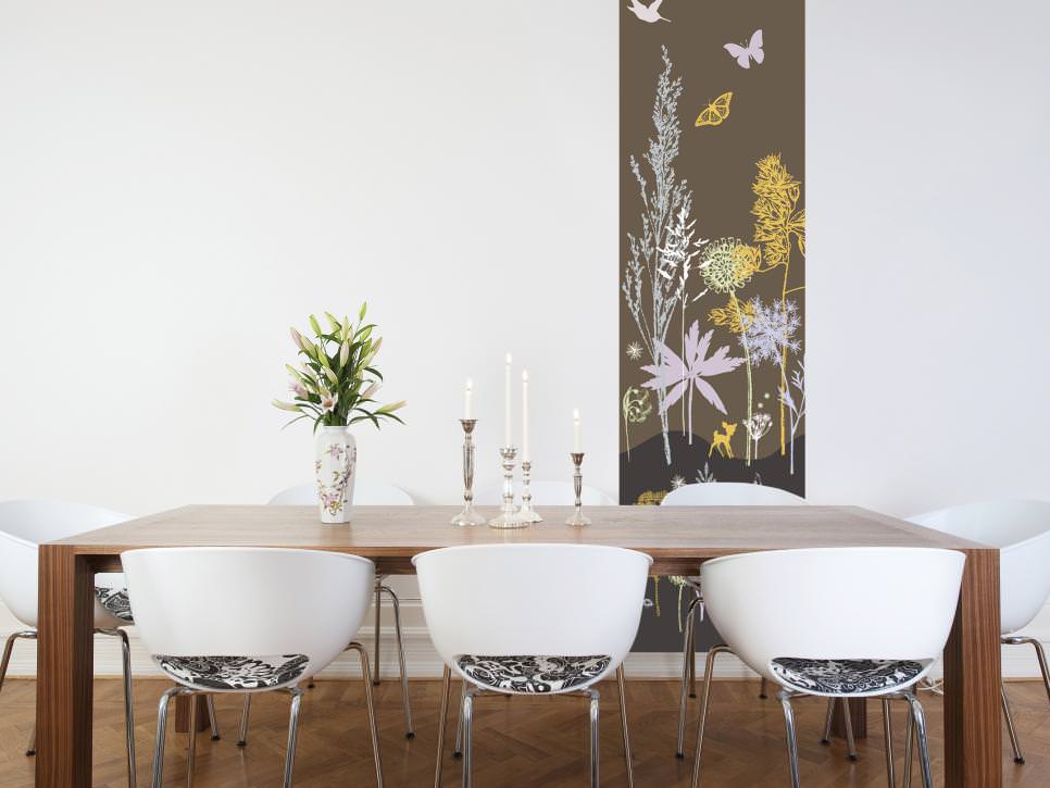 elagant dining room with wall panel decor