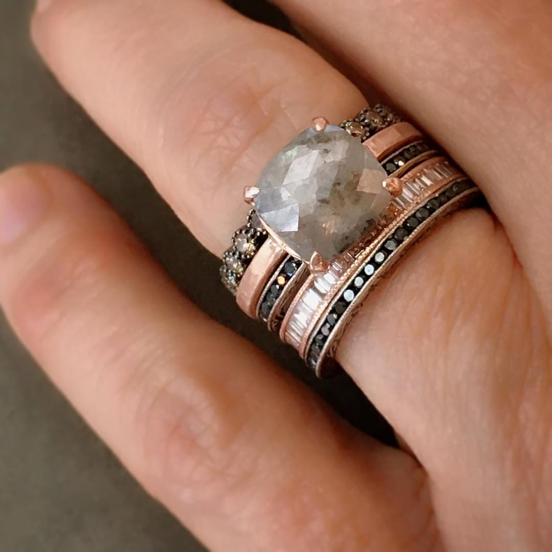 stunning hand crafted raw diamond ring