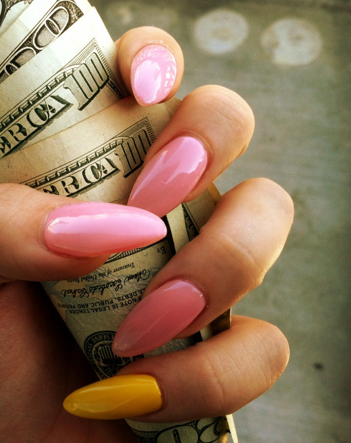 pink pointy nails