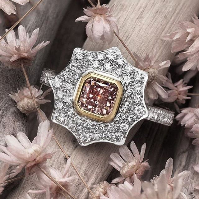 cute pink diamond engagement ring