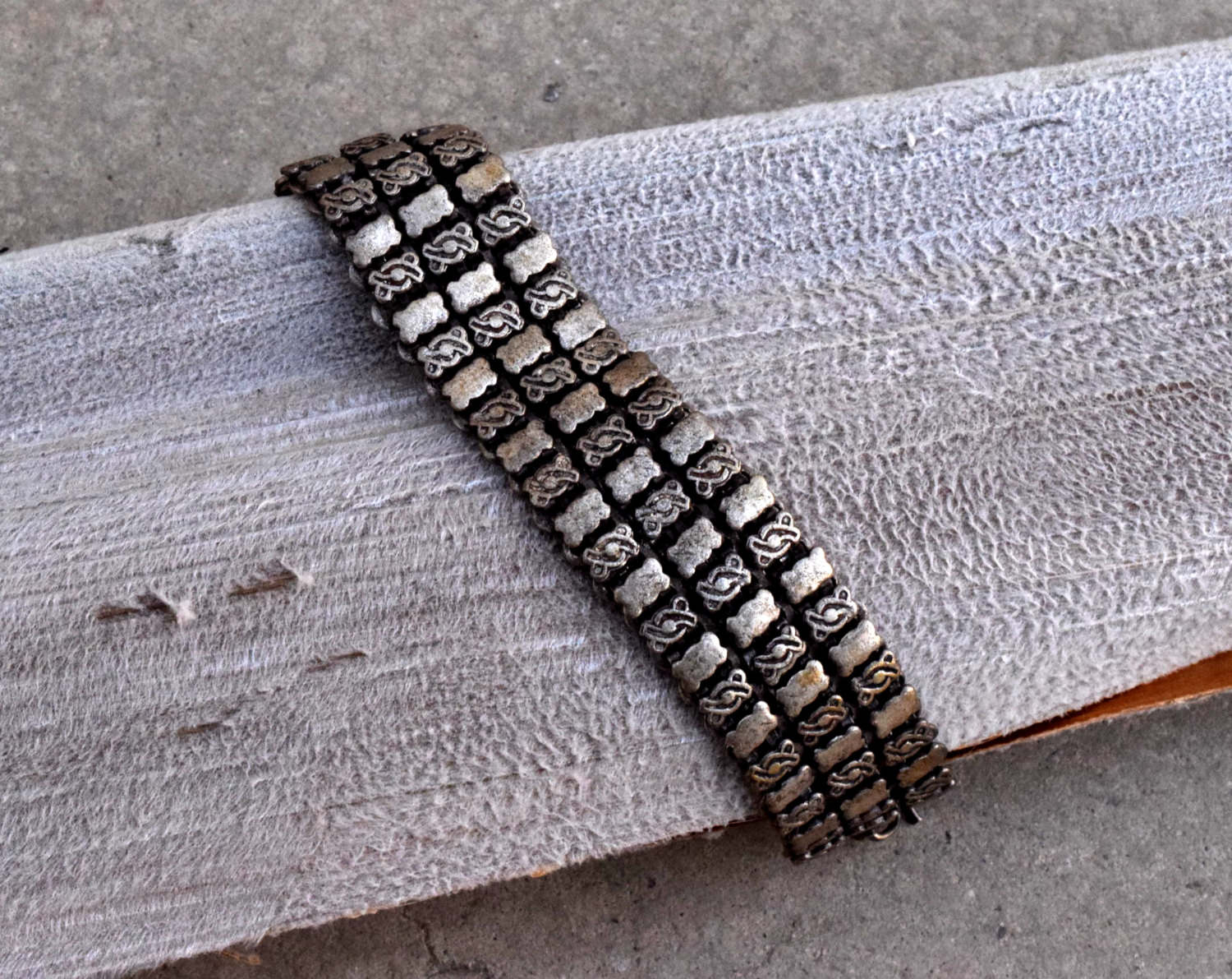 tribal ethnic bracelet linked chains metal beads bracelet