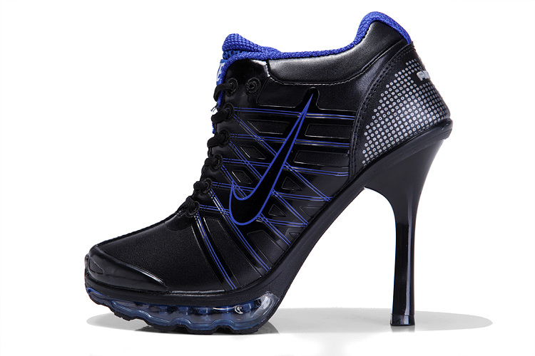 high heel shoes black blue